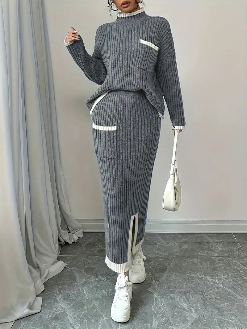 EnsembleTricoté Deux Pièces – Style✨️