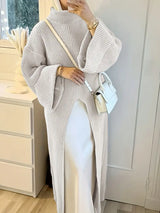 Robe Longue en Maille à Col Roulé – Élégance Hivernale Modeste✨️